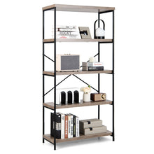 Load image into Gallery viewer, Freestanding Wooden 5-Tier Storage Bookshelf