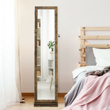 Load image into Gallery viewer, Full Length Mirrored Jewellery Cabinet Rotates 360° with Open Display Shelves