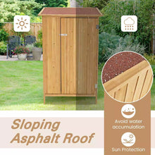 Load image into Gallery viewer, COSTWAY Outdoor Storage Cabinet 5 × 3 FT Wooden Garden Shed w/Asphalt Roof