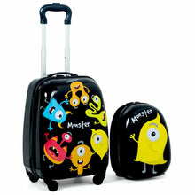 Load image into Gallery viewer, 2 Pieces Kids Luggage Set with 4 Casters and Retractable Handle