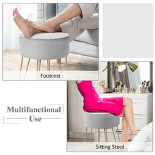 Load image into Gallery viewer, Round Velvet Stool with Hairpin Legs