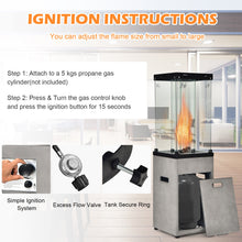 Load image into Gallery viewer, 41,000 BTU Propane Patio Heater Rolling Glass Tube Standing Gas Heater w/ Cover