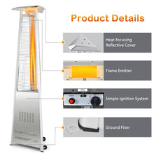 Load image into Gallery viewer, 42,000 BTU Outdoor Patio Gas Heater 13KW Pyramid Propane Heater with Wheels