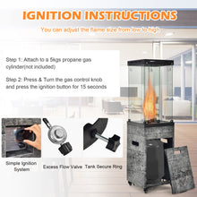 Load image into Gallery viewer, 41,000 BTU Propane Patio Heater Rolling Glass Tube Standing Gas Heater w/ Cover