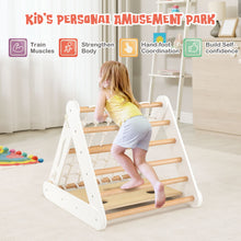 Load image into Gallery viewer, 4 in 1 Toddler Wooden Triangle Climber with Ramp and Sliding Board