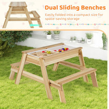 Load image into Gallery viewer, 4 in 1 Wooden Table and Bench Set with Removable Top and 2 Storage Boxes