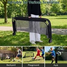 Load image into Gallery viewer, 3 x 2 /5 x 3 FT Foldable Soccer Goal for Kids with Net and Ground Stakes