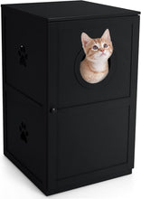 Load image into Gallery viewer, 2-Tier Hidden Wooden Cat Litter Box Enclosure