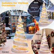 Load image into Gallery viewer, 5FT Pre-lit Christmas Cone Tree with Warm White and White LED Lights