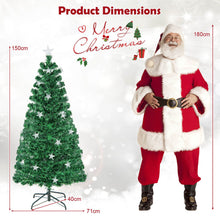 Load image into Gallery viewer, 5FT Fiber Optic Artificial Christmas Tree with 21 Star LED Lights