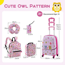 Load image into Gallery viewer, 5 Piece Kids Luggage Set Carry-on Children Rolling Suitcase Set with Backpack