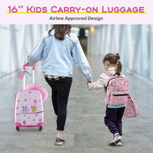 Load image into Gallery viewer, 5 Piece Kids Luggage Set Carry-on Children Rolling Suitcase Set with Backpack