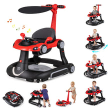 Load image into Gallery viewer, 6-in-1 Baby Walker Toddler Push Car with Canopy and Wheels