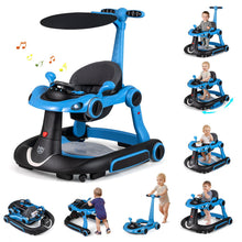 Load image into Gallery viewer, 6-in-1 Baby Walker Toddler Push Car with Canopy and Wheels