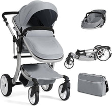 Load image into Gallery viewer, Baby Stroller, Foldable Toddler Pushchair with Rain Cover, Mosquito Net, Storage Bag