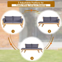 Load image into Gallery viewer, Outdoor Sofa Bed, 3 in 1 Convertible Cushioned Loveseat Lounger Couch