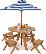 Load image into Gallery viewer, Kids Wooden Toddler Garden Table with 4 Stools