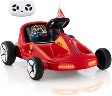 Load image into Gallery viewer, 12V Electric Go Kart, Kids Battery Powered Car with Remote Control, Music, Story, Flags