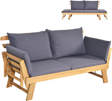 Load image into Gallery viewer, Outdoor Sofa Bed, 3 in 1 Convertible Cushioned Loveseat Lounger Couch
