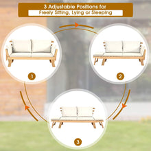 Load image into Gallery viewer, Outdoor Sofa Bed, 3 in 1 Convertible Cushioned Loveseat Lounger Couch