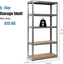 Load image into Gallery viewer, COSTWAY 5 Tier Garage Shelving Unit, Height Adjustable Boltless Storage Rack