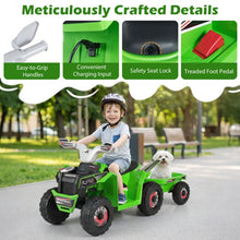Load image into Gallery viewer, 6V Kids Electric Quad with Removable Back Trailer Toddler Ride On ATV