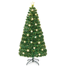 Load image into Gallery viewer, 6FT Fiber Optic Artificial Christmas Tree with 21 Star LED Lights