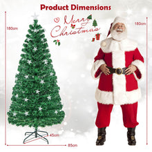Load image into Gallery viewer, 6FT Fiber Optic Artificial Christmas Tree with 21 Star LED Lights