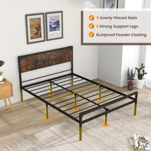 Load image into Gallery viewer, Industrial Queen Metal Platform Bed with 9 Support Legs
