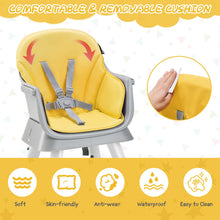 Load image into Gallery viewer, 6-in-1 Baby High Chair with 5-Point Harness and Removable Tray
