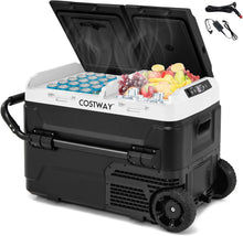 Load image into Gallery viewer, COSTWAY 40L Car Fridge Freezer, Dual Zone Portable Compressor Car Refrigerator
