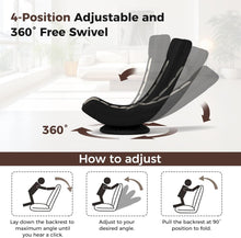 Load image into Gallery viewer, Folding Sofa Chair, 4-Position Adjustable Lazy Floor Sofa Bed with Swivel Base, High Back Single Padded Lounge Sleeper Recliner