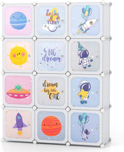 Load image into Gallery viewer, Cartoon Clothes Closet, Portable Kids Wardrobe with Hanging Section