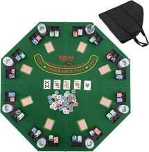 Load image into Gallery viewer, 1.2M/48 Inches Foldable Poker Table Top, 8-Player Professional Texas Hold¡¯em Poker Table Mat Layout
