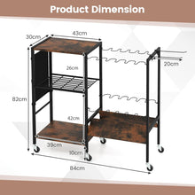 Load image into Gallery viewer, Fishing Rod Rack, Fishing Gear Tackle Cart with Lockable Wheels & Storage Bag, Fishing Rod Holder Equipment Organizers