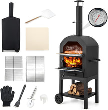 Load image into Gallery viewer, Portable Pizza Oven with Built-in Thermometer and Ash Collection Drawer