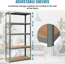 Load image into Gallery viewer, COSTWAY 5 Tier Garage Shelving Unit, Height Adjustable Boltless Storage Rack