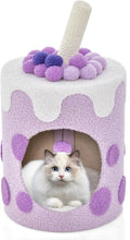 Load image into Gallery viewer, 67cm Cat Tree, Boba Cute Cats Condo with Scratching Post, Dangling Ball and Soft Cushion