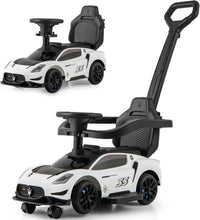 Load image into Gallery viewer, 3 in 1 Kids Ride on Push Car, Licensed Maserati Push Along Car with Handle, Guardrail, 2 Universal Wheels