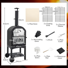 Load image into Gallery viewer, Portable Pizza Oven with Built-in Thermometer and Ash Collection Drawer