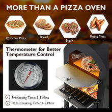 Load image into Gallery viewer, Portable Pizza Oven with Built-in Thermometer and Ash Collection Drawer