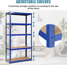 Load image into Gallery viewer, COSTWAY 5 Tier Garage Shelving Unit, Height Adjustable Boltless Storage Rack