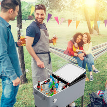 Load image into Gallery viewer, 76 litre Outdoor Ice Rolling Cooler Cart Silver