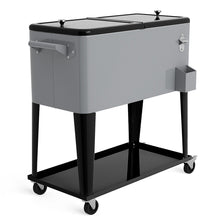 Load image into Gallery viewer, 76 litre Outdoor Ice Rolling Cooler Cart Silver
