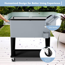 Load image into Gallery viewer, 76 litre Outdoor Ice Rolling Cooler Cart Silver