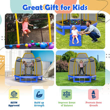 Load image into Gallery viewer, 7 Feet Hexagonal Trampoline with Slide and Safety Enclosure Net