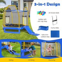 Load image into Gallery viewer, 7 Feet Hexagonal Trampoline with Slide and Safety Enclosure Net