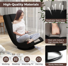 Load image into Gallery viewer, Folding Sofa Chair, 4-Position Adjustable Lazy Floor Sofa Bed with Swivel Base, High Back Single Padded Lounge Sleeper Recliner