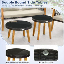 Load image into Gallery viewer, 5 Pieces Outdoor Conversation Set with Acacia Wood Frame and Cushions