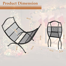 Load image into Gallery viewer, Folding Firewood Rack Heavy Duty Metal Arced Firewood Log Holder